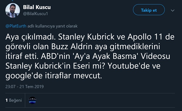 Ay'a iniş görüntülerinin Stanley Kubrick tarafından çekildiğini öne süren paylaşım