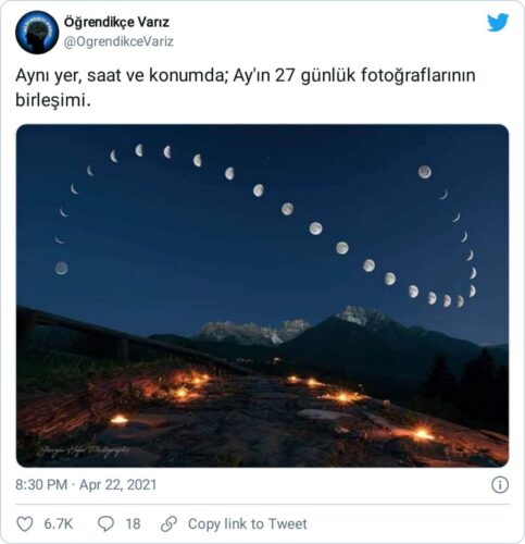 ayın 27 günlük fotoğraflarının birleşimi