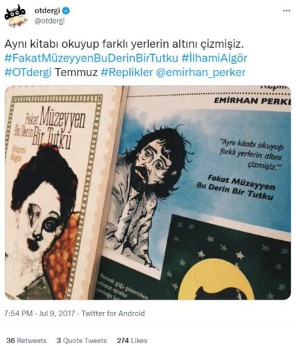 ayni kitabi okuyup farkli yerlerin altini cizmisiz