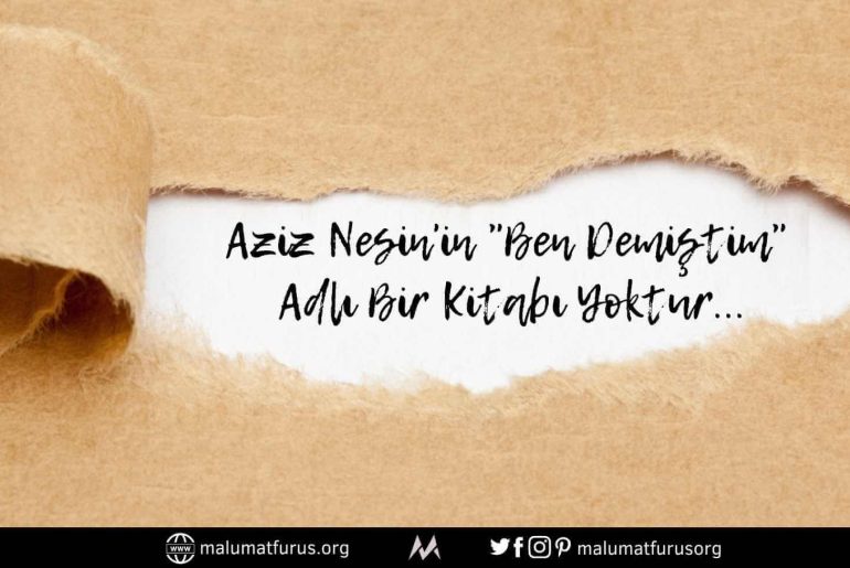 Aziz Nesin Ben Demiştim Kitabı