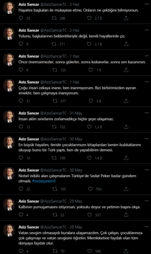 aziz sancar parodi tweet