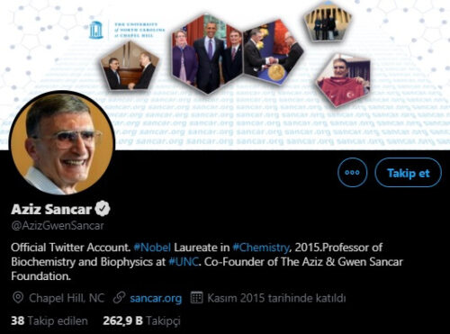 aziz sancar twitter profili