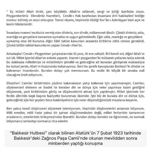 balıkesir hutbesi