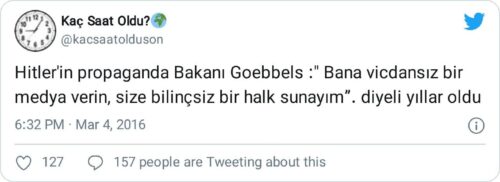 bana vicdansız bir medya verin size bilinçsiz bir halk sunayım