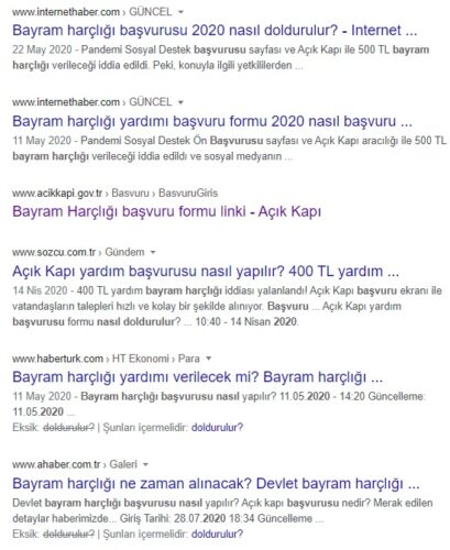 bayram harçlığı başvurusu haberi