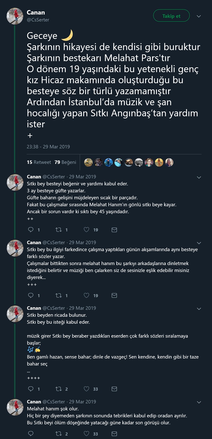 Ben Gamlı Hazan adlı şarkının hikâyesine dair bir diğer uydurma anlatı