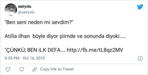 Ben Seni Neden mi Sevdim şiiri