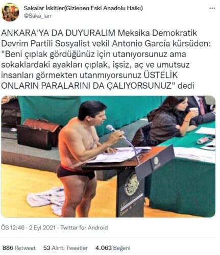 Beni çıplak gördüğünüz için utanıyorsunuz ama sokaklardaki ayakları çıplak işsiz aç ve umutsuz insanları görmekten utanmıyorsunuz