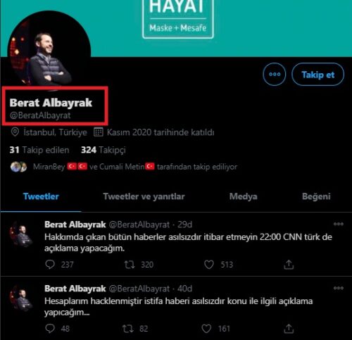 berat albayrak istifa tweet