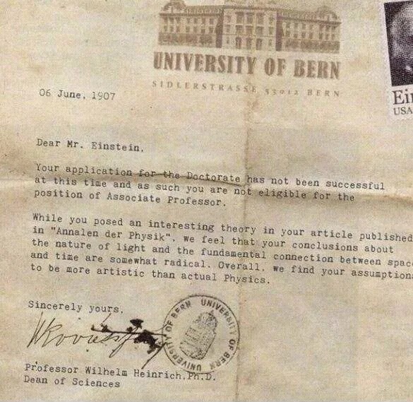 bern üniversitesi einstein ret mektubu