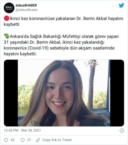 berrin akbal koronavirüs haberi