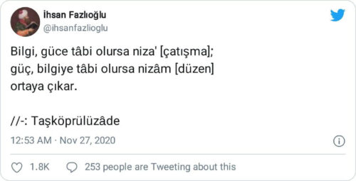 Bilgi güce tabi olursa niza ortaya çıkar