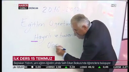 binali yildirim tahtaya yazi