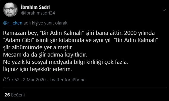 bir adın kalmalı geriye ibrahim sadri