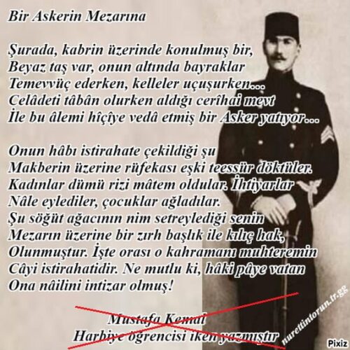 bir askerin mezarına şiiri atatürk