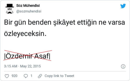 bir gün benden şikayet ettiğin ne varsa