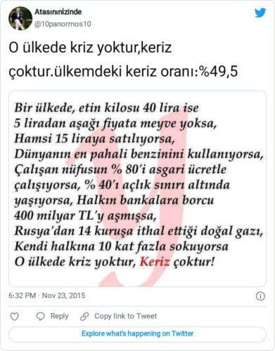 bir ulkede etin kilosu lira ise