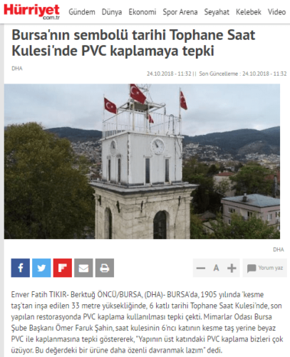 Bursa Tophane Saat Kulesi PVC