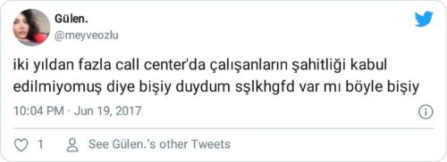 call center çalışanı şahitliği