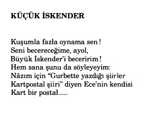 can yücel küçük iskender şiiri