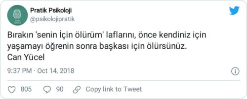 Önce kendiniz için yaşamayı öğrenin sonra başkası için ölürsünüz