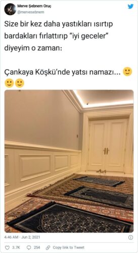 çankaya köşkünde yatsı namazı