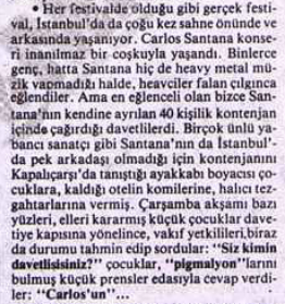carlos santana konseri davetlileri