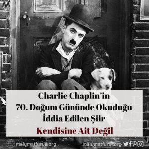 Charlie Chaplin'in 70. yaş şiiri iddiası