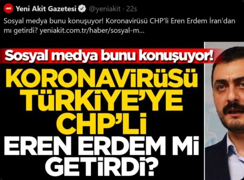 eren erdem koronavirüs
