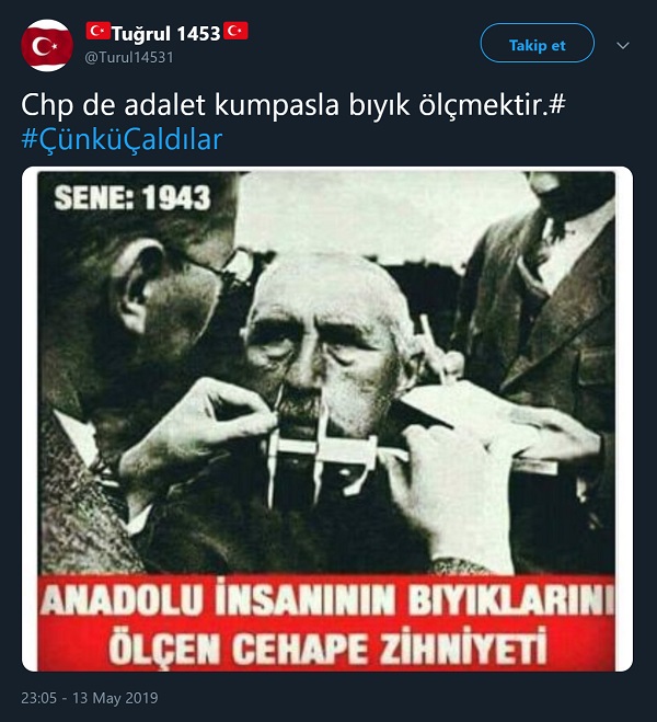 Fotoğrafta CHP'lilerin bıyık ölçümü yaptığı iddisını içeren paylaşım