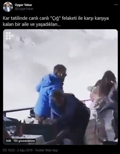 çığ felaketiyle karşı karşıya kalan aile