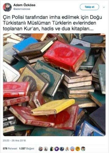 çinde toplatılan Kuranlar