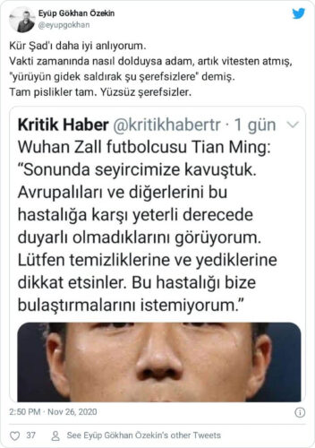 çinli futbolcu koronavirüs bulaştırmayın