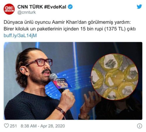 aamir khan un çuvalı içinde yardım