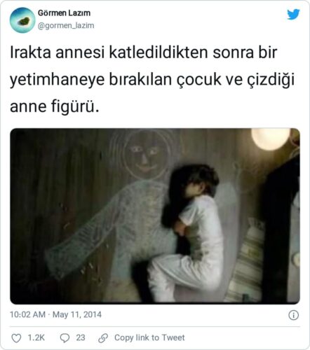 çocuğun çizdiği anne figürü