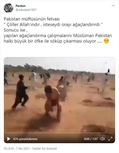 çöller Allah'ındır isteseydi orayı ağaçlandırırdı