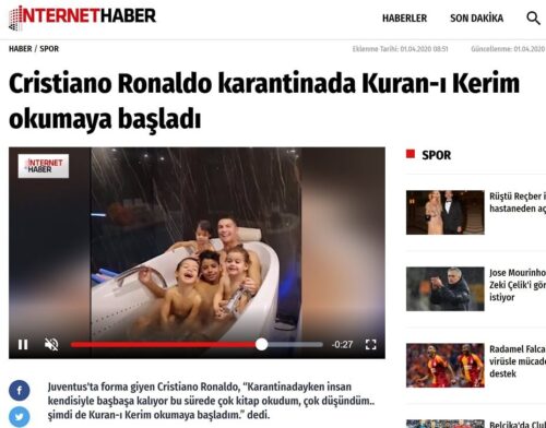 cristiano ronaldo kuran okumaya başladım