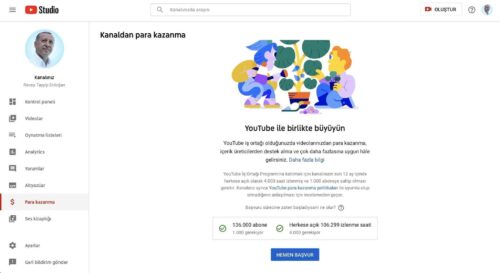cumhurbaşkanı erdoğan youtube kanalı para kazanma