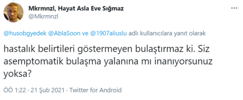 asemptomaik bulaş yalanı