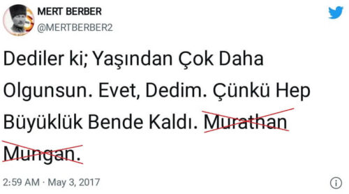 dediler ki yasindan daha olgunsun