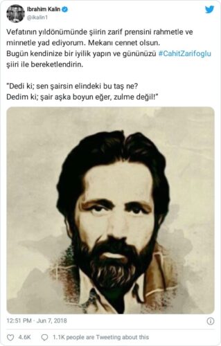 şair aşka boyun eğer zulme değil