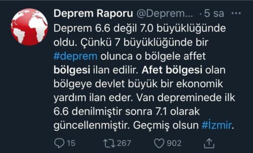 depremin 7 büyüklüğünde açıklanması