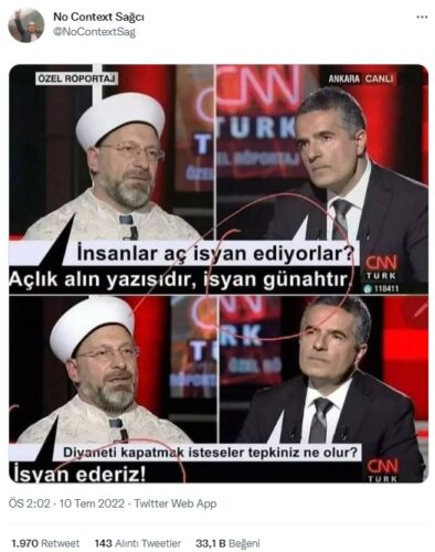 diyanet aclik isyan