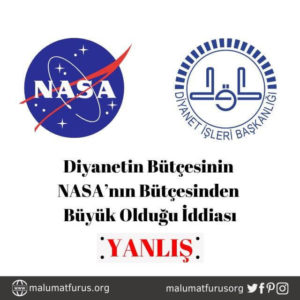 diyanet ve nasa bütçesi