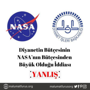 diyanet ve nasa bütçesi