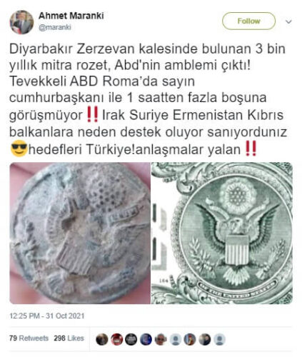 diyarbakir zerzevan kalesinde bulunan rozet