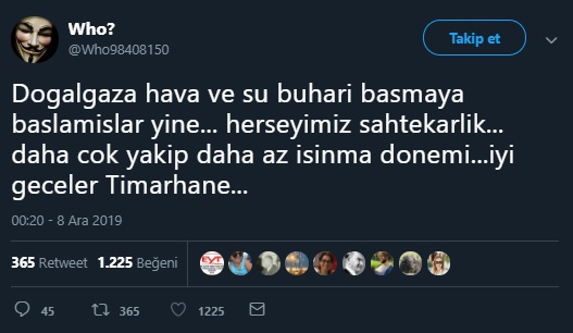 Doğalgaza hava ve su buharı katıldığını öne süren paylaşım