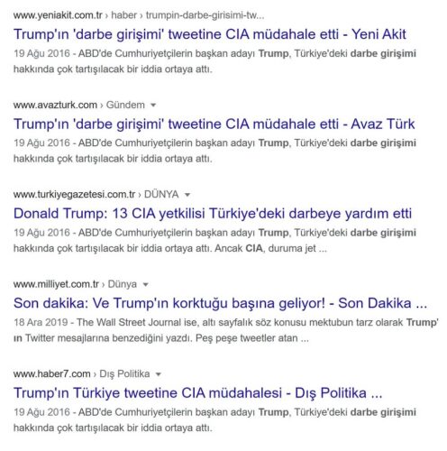 Donald Trump 13 CIA yetkilisi Türkiye'deki darbeye yardım etti