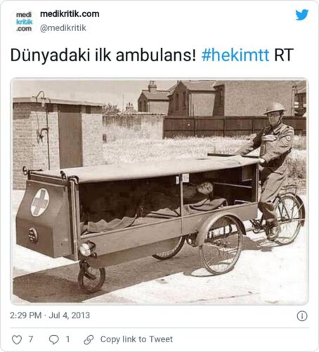 dünyadaki ilk ambulans