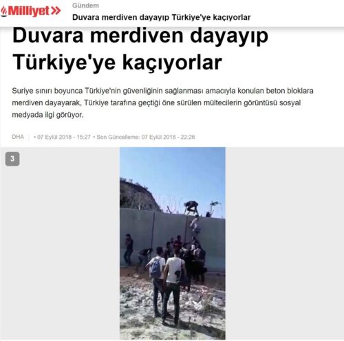 duvara merdiven dayayıp geçiyorlar